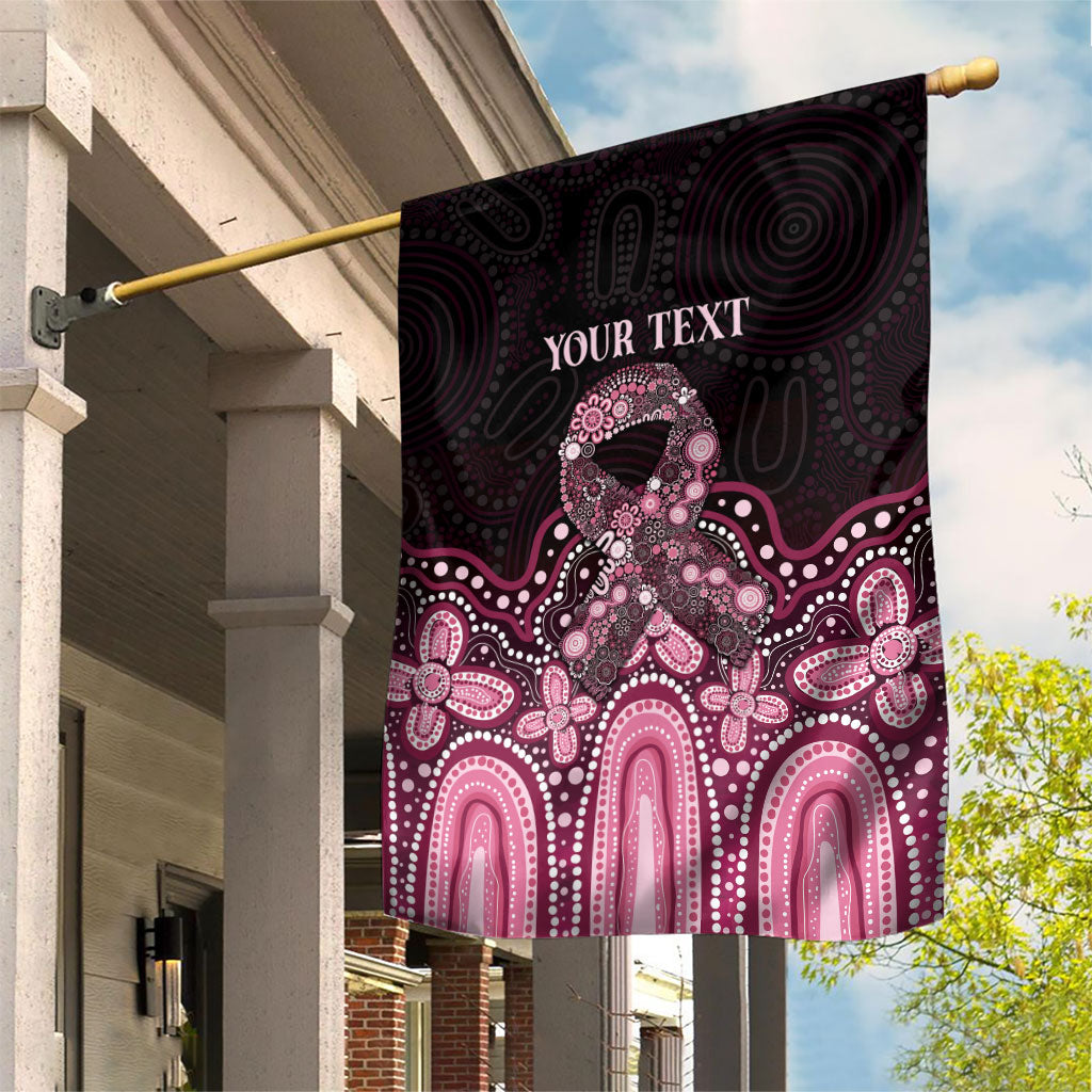 Australia Indigenous Personalized Garden Flag Aboriginal Pink Ribbon Art