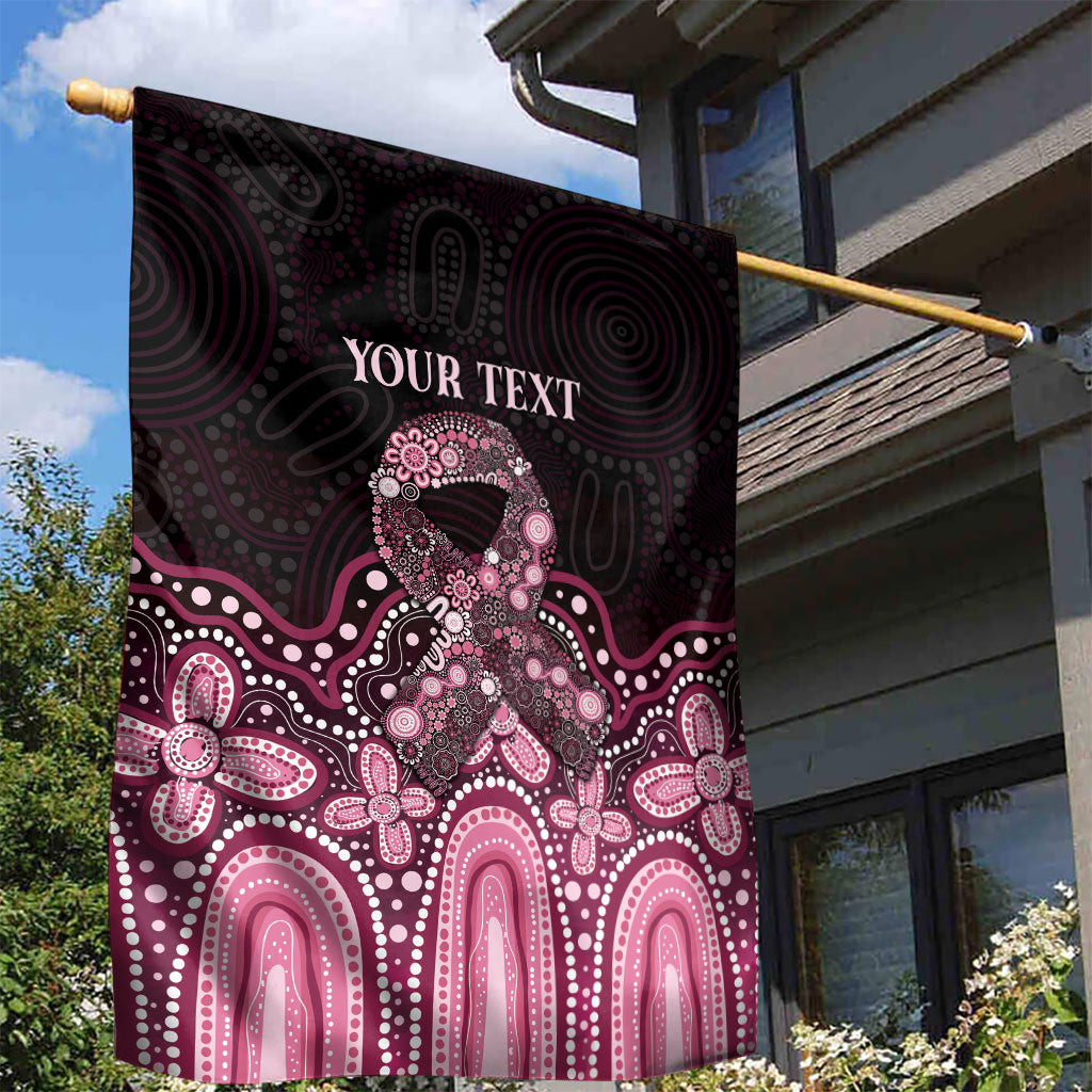 Australia Indigenous Personalized Garden Flag Aboriginal Pink Ribbon Art