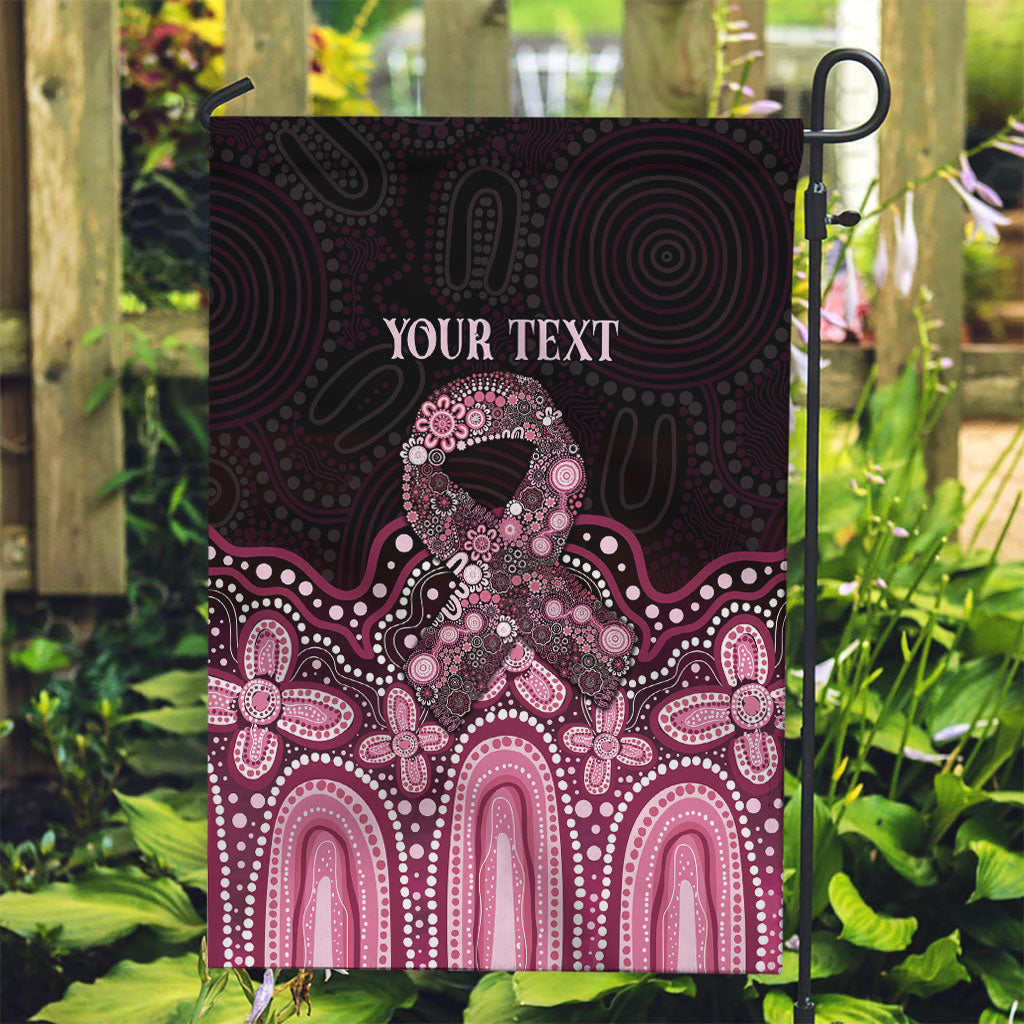 Australia Indigenous Personalized Garden Flag Aboriginal Pink Ribbon Art