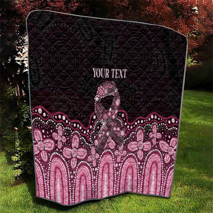 Australia Indigenous Personalized Quilt Aboriginal Pink Ribbon Art