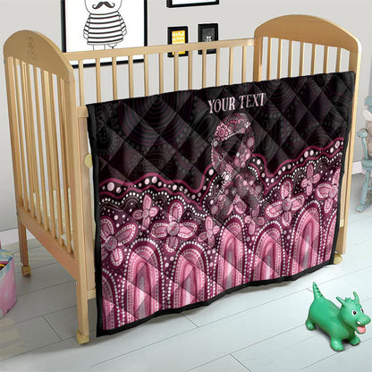 Australia Indigenous Personalized Quilt Aboriginal Pink Ribbon Art