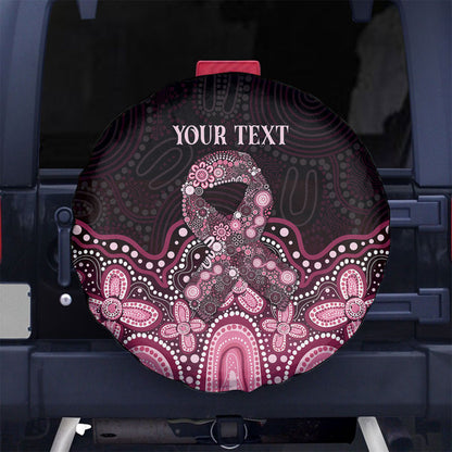Australia Indigenous Personalized Spare Tire Cover Aboriginal Pink Ribbon Art