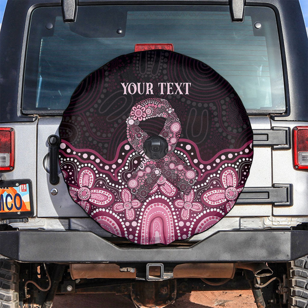 Australia Indigenous Personalized Spare Tire Cover Aboriginal Pink Ribbon Art