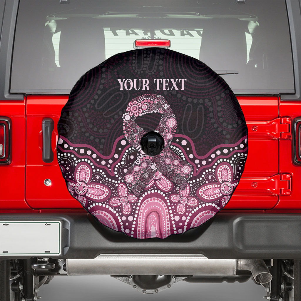 Australia Indigenous Personalized Spare Tire Cover Aboriginal Pink Ribbon Art