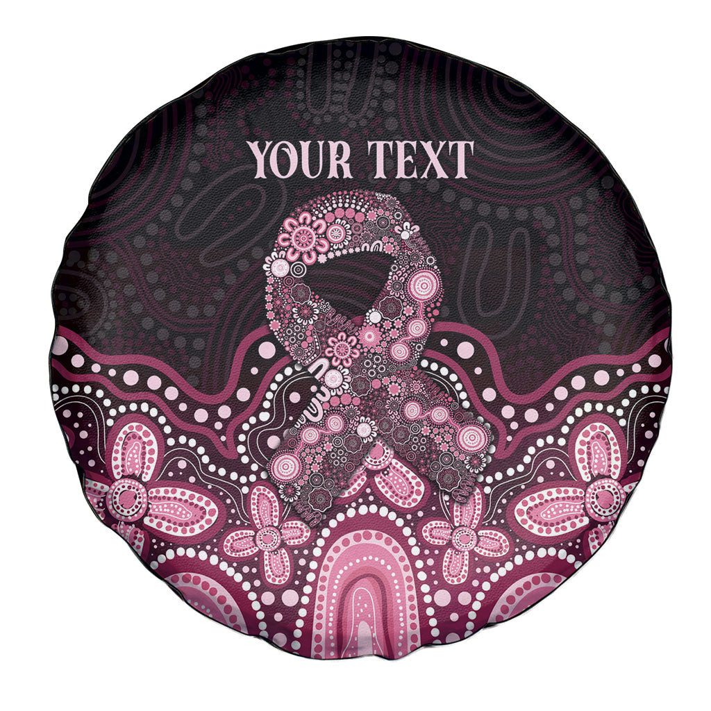 Australia Indigenous Personalized Spare Tire Cover Aboriginal Pink Ribbon Art