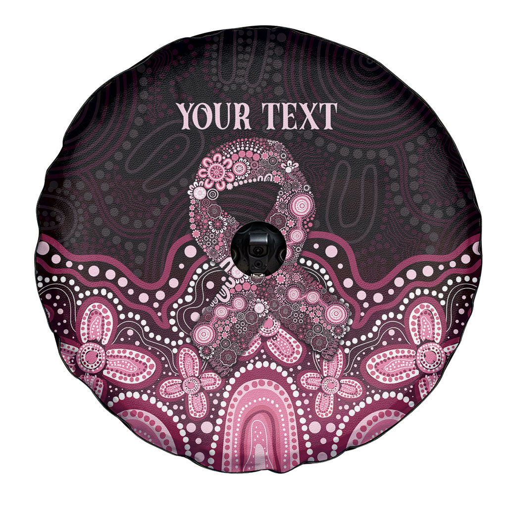 Australia Indigenous Personalized Spare Tire Cover Aboriginal Pink Ribbon Art