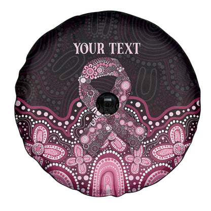 Australia Indigenous Personalized Spare Tire Cover Aboriginal Pink Ribbon Art