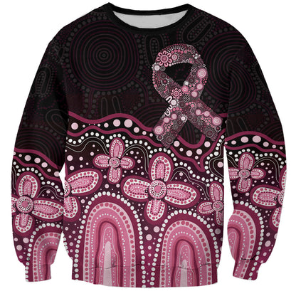 Australia Indigenous Personalized Sweatshirt Aboriginal Pink Ribbon Art