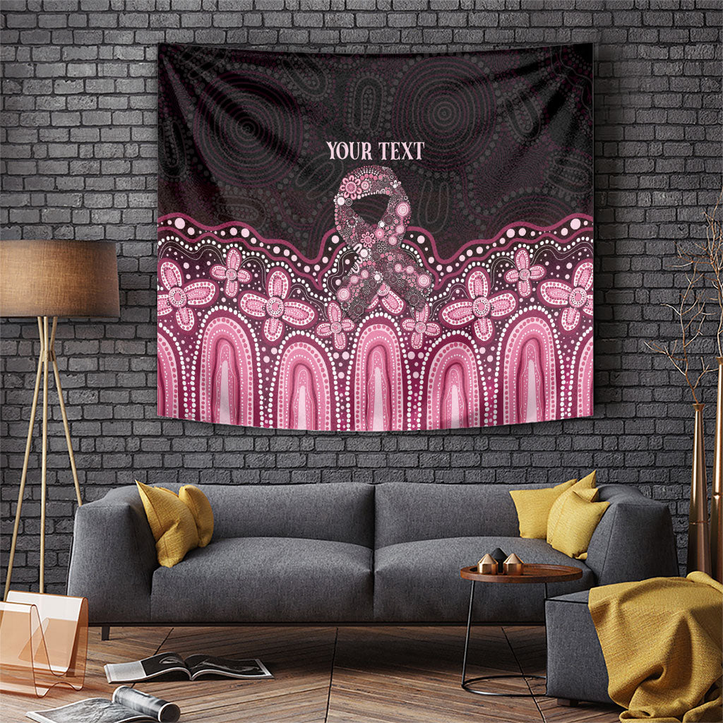 Australia Indigenous Personalized Tapestry Aboriginal Pink Ribbon Art