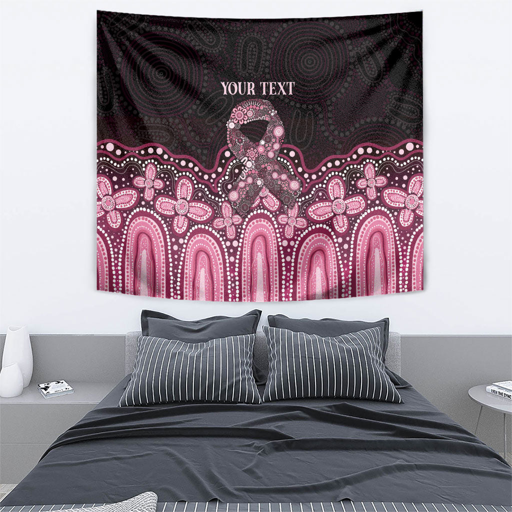 Australia Indigenous Personalized Tapestry Aboriginal Pink Ribbon Art