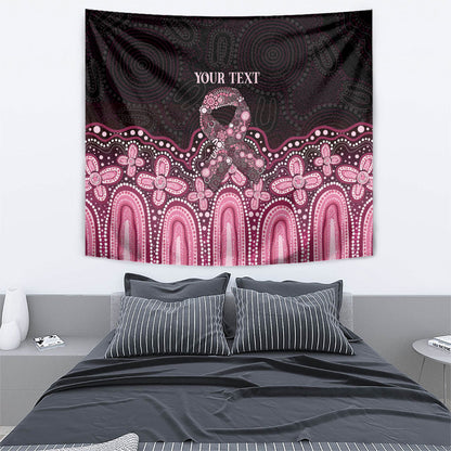 Australia Indigenous Personalized Tapestry Aboriginal Pink Ribbon Art