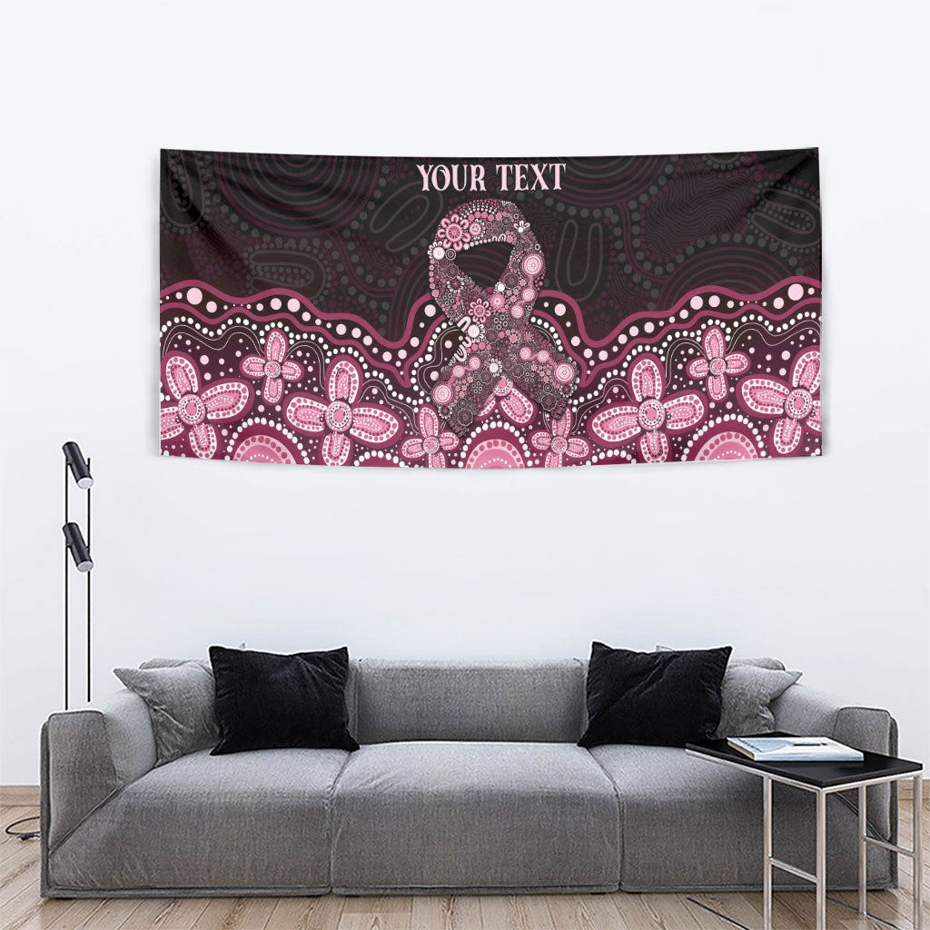 Australia Indigenous Personalized Tapestry Aboriginal Pink Ribbon Art