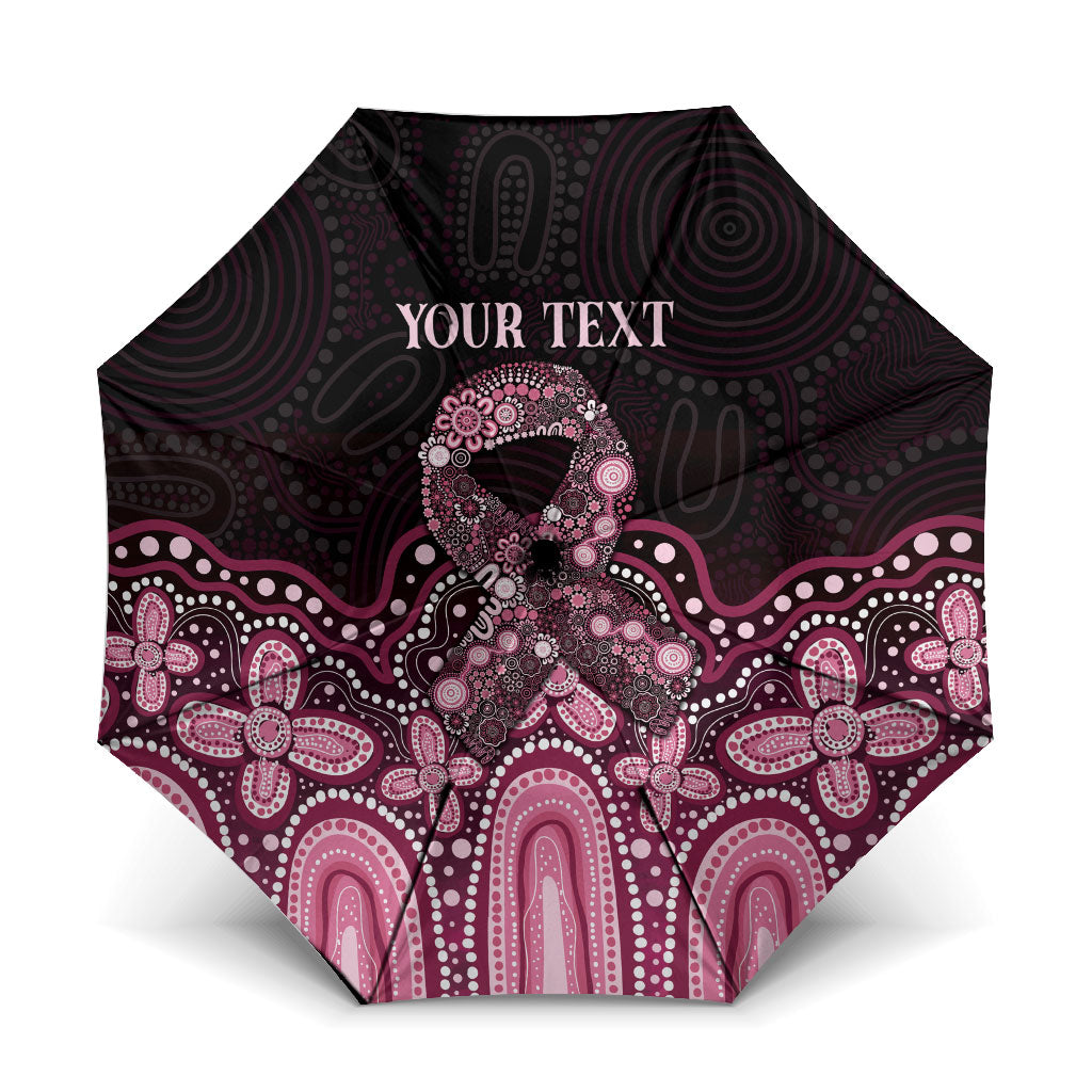 Australia Indigenous Personalized Umbrella Aboriginal Pink Ribbon Art