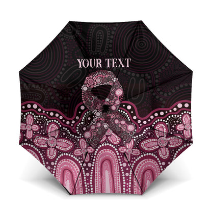 Australia Indigenous Personalized Umbrella Aboriginal Pink Ribbon Art