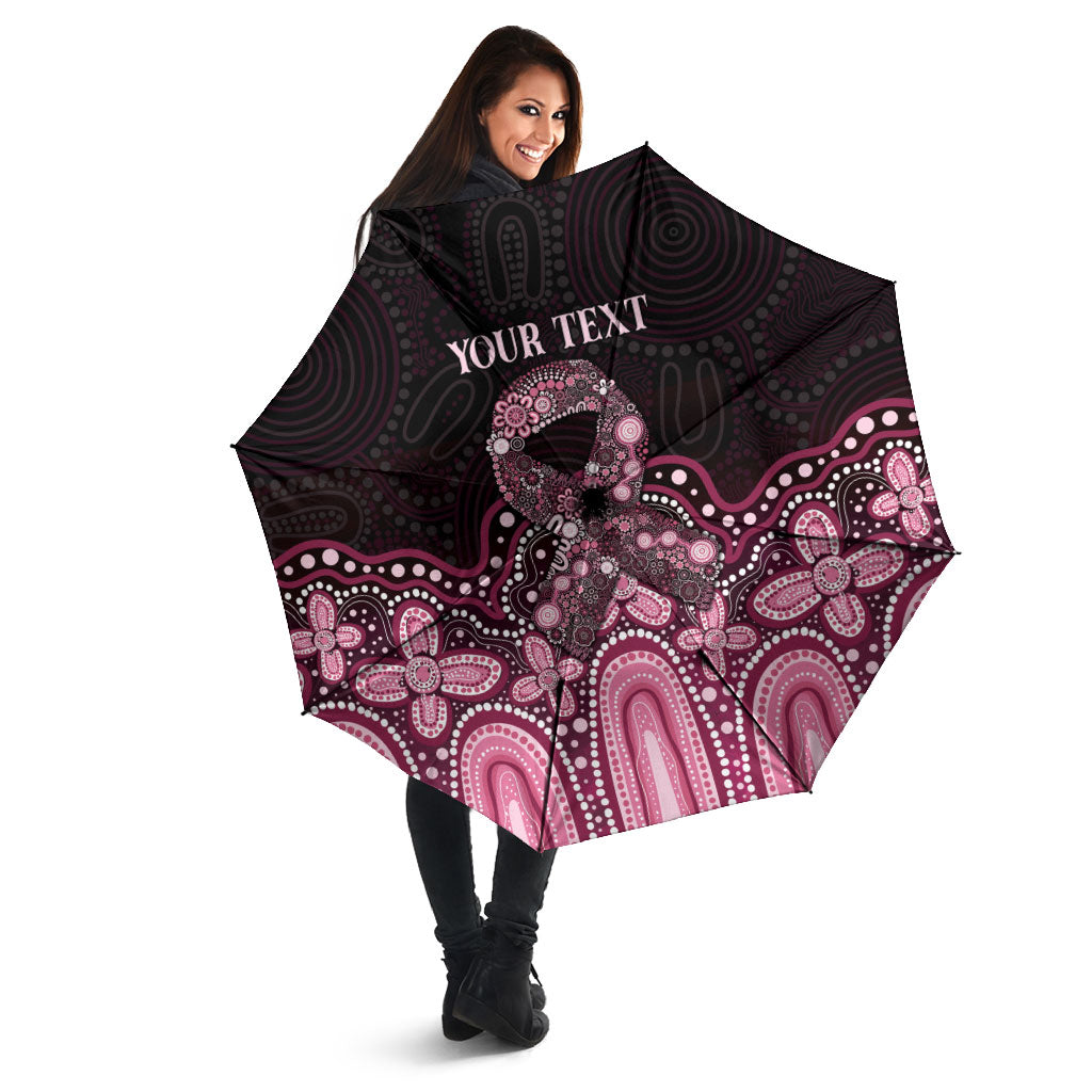 Australia Indigenous Personalized Umbrella Aboriginal Pink Ribbon Art