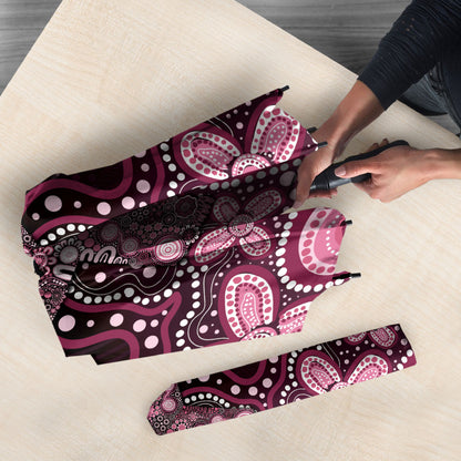 Australia Indigenous Personalized Umbrella Aboriginal Pink Ribbon Art