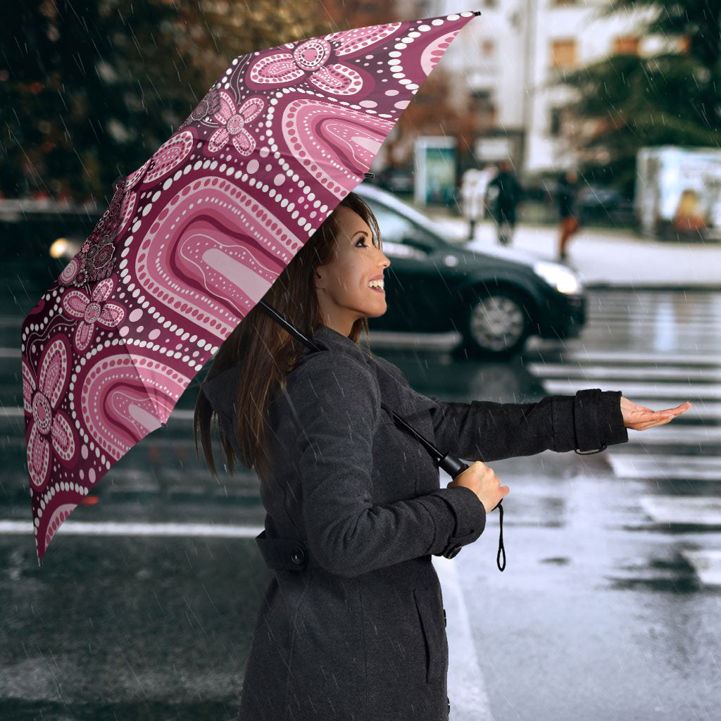 Australia Indigenous Personalized Umbrella Aboriginal Pink Ribbon Art