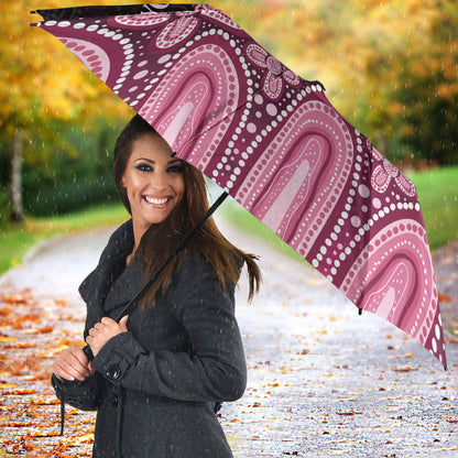 Australia Indigenous Personalized Umbrella Aboriginal Pink Ribbon Art