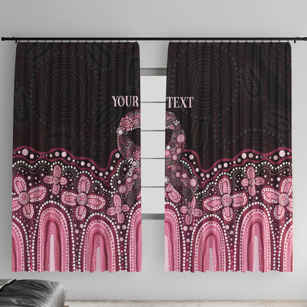 Australia Indigenous Personalized Window Curtain Aboriginal Pink Ribbon Art