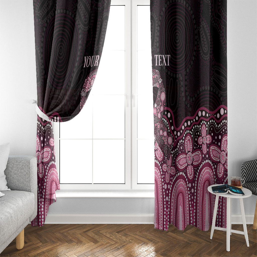 Australia Indigenous Personalized Window Curtain Aboriginal Pink Ribbon Art