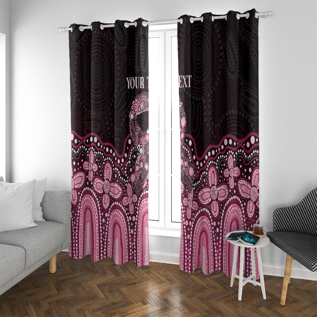 Australia Indigenous Personalized Window Curtain Aboriginal Pink Ribbon Art