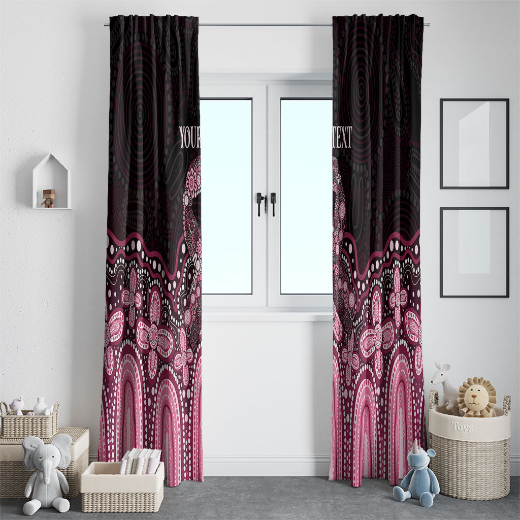 Australia Indigenous Personalized Window Curtain Aboriginal Pink Ribbon Art