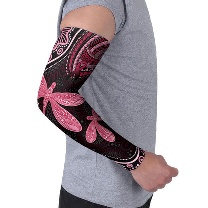 Australia Indigenous Mix Polynesian Arm Sleeves Pink Ribbon and Dragonflies