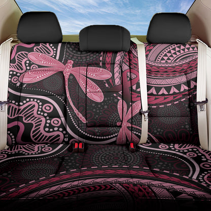 Australia Indigenous Mix Polynesian Back Car Seat Cover Pink Ribbon and Dragonflies