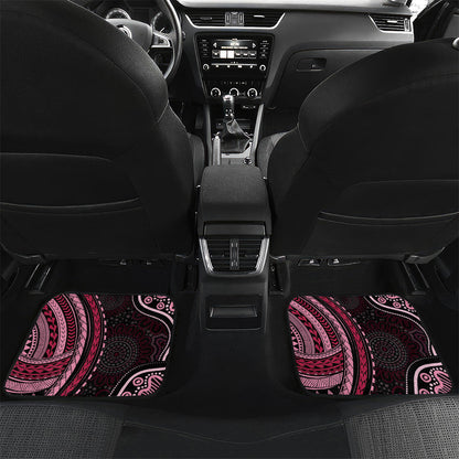 Australia Indigenous Mix Polynesian Car Mats Pink Ribbon and Dragonflies