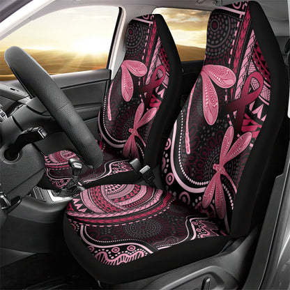 Australia Indigenous Mix Polynesian Car Seat Cover Pink Ribbon and Dragonflies