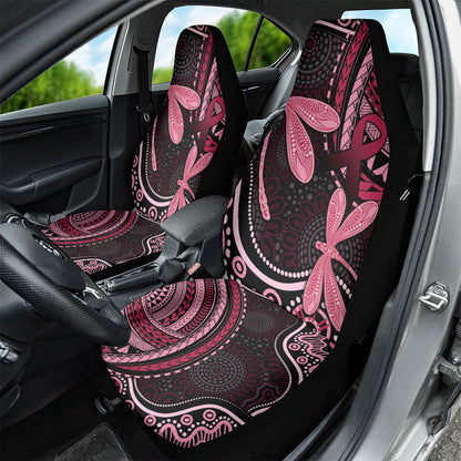 Australia Indigenous Mix Polynesian Car Seat Cover Pink Ribbon and Dragonflies