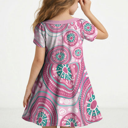 Hereditary Breast Cancer Prevention Australia Indigenous Kid Short Sleeve Dress Previvor