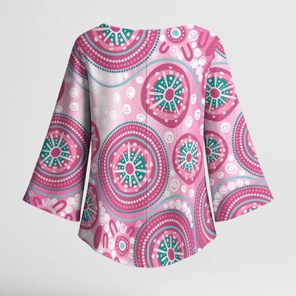Hereditary Breast Cancer Prevention Australia Indigenous Kimono Sleeve Blouse Previvor