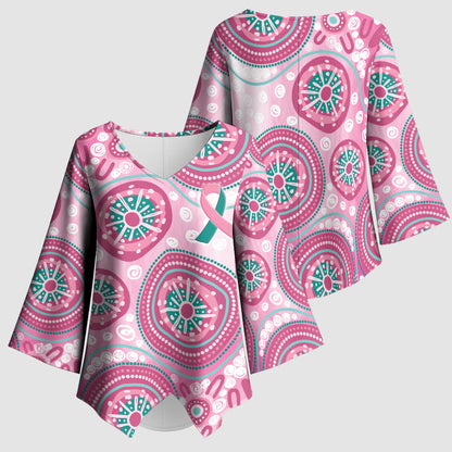 Hereditary Breast Cancer Prevention Australia Indigenous Kimono Sleeve Blouse Previvor