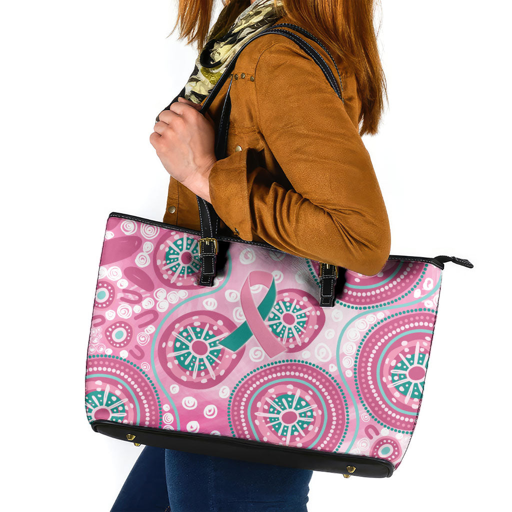 Hereditary Breast Cancer Prevention Australia Indigenous Leather Tote Bag Previvor