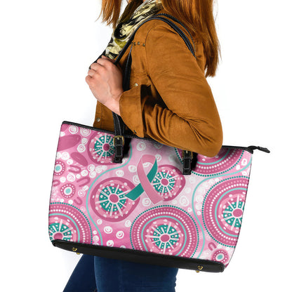 Hereditary Breast Cancer Prevention Australia Indigenous Leather Tote Bag Previvor