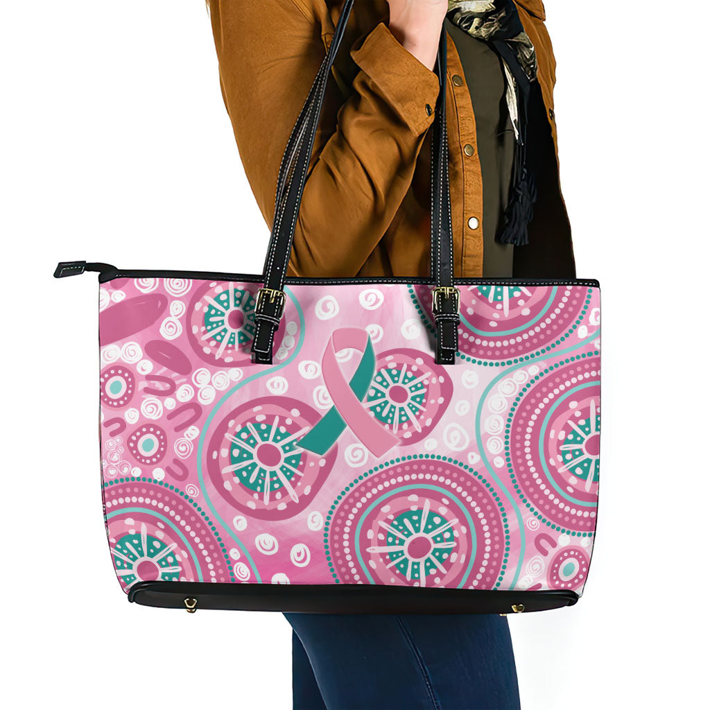 Hereditary Breast Cancer Prevention Australia Indigenous Leather Tote Bag Previvor