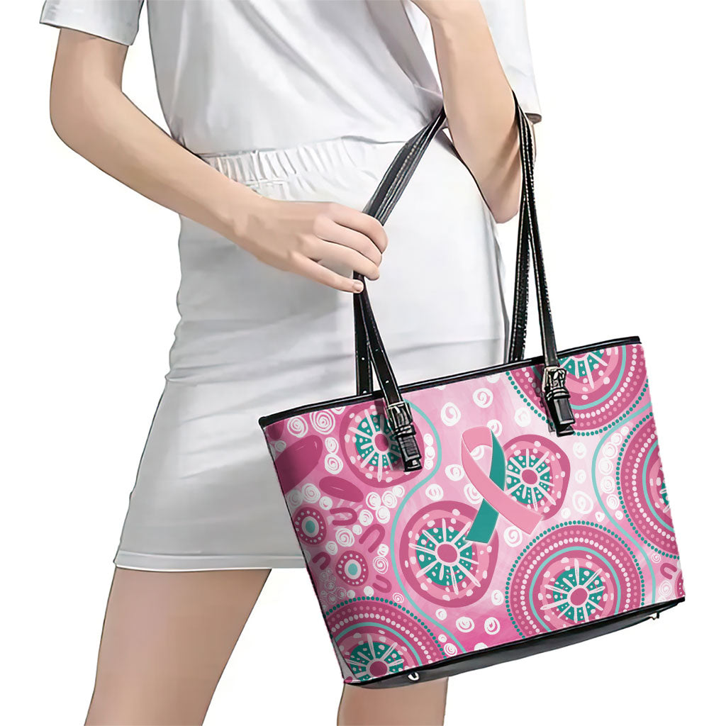 Hereditary Breast Cancer Prevention Australia Indigenous Leather Tote Bag Previvor