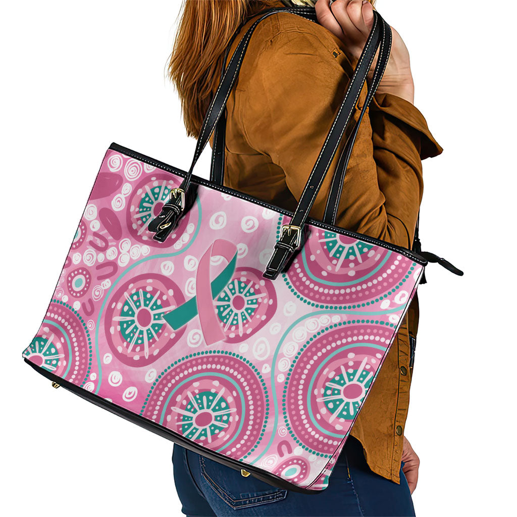 Hereditary Breast Cancer Prevention Australia Indigenous Leather Tote Bag Previvor