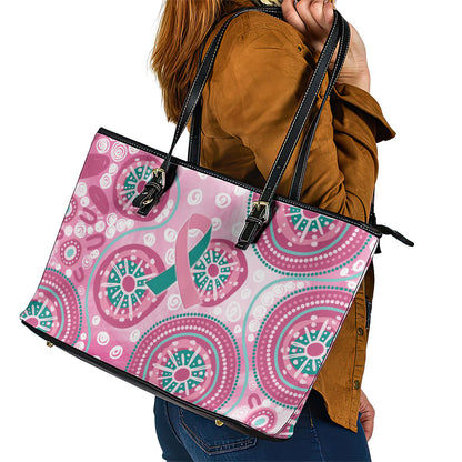 Hereditary Breast Cancer Prevention Australia Indigenous Leather Tote Bag Previvor