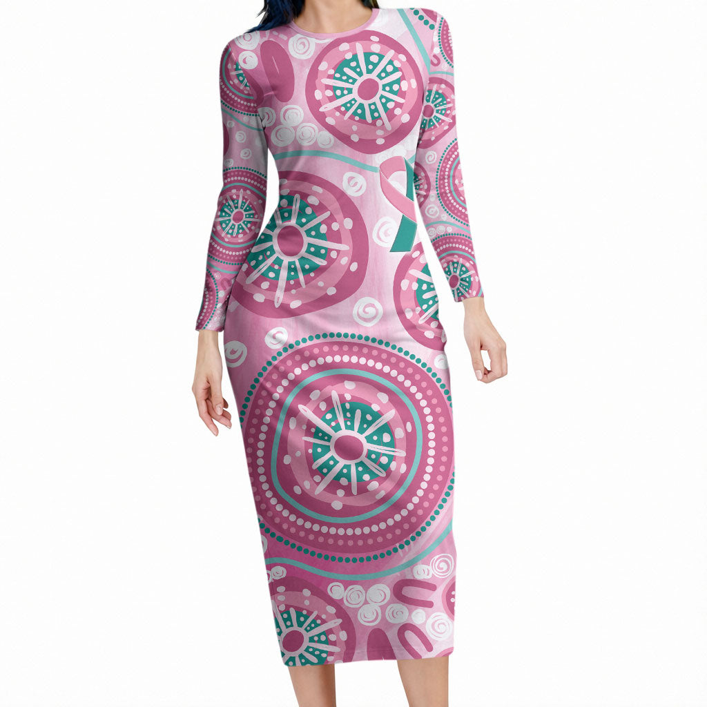 Hereditary Breast Cancer Prevention Australia Indigenous Long Sleeve Bodycon Dress Previvor