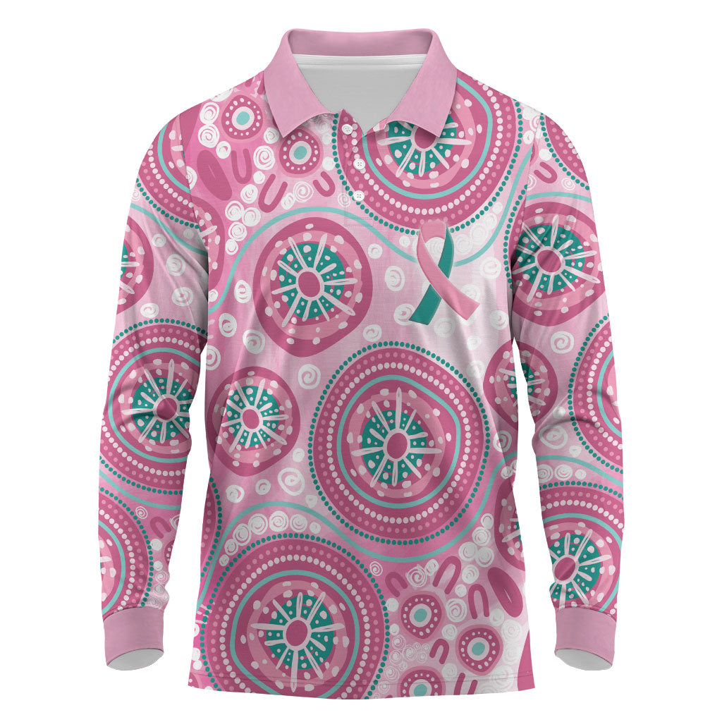 Hereditary Breast Cancer Prevention Australia Indigenous Long Sleeve Polo Shirt Previvor