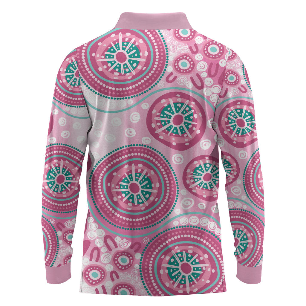Hereditary Breast Cancer Prevention Australia Indigenous Long Sleeve Polo Shirt Previvor