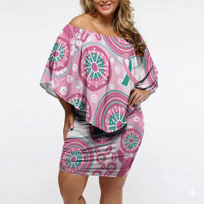 Hereditary Breast Cancer Prevention Australia Indigenous Off Shoulder Short Dress Previvor