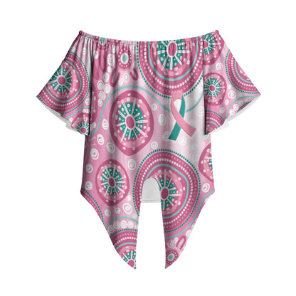 Hereditary Breast Cancer Prevention Australia Indigenous Off Shoulder Wrap Waist Top Previvor