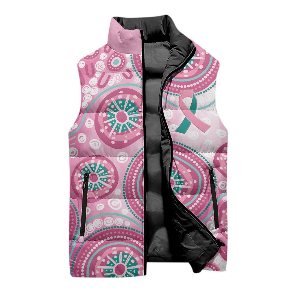 Hereditary Breast Cancer Prevention Australia Indigenous Sleeveless Puffer Jacket Previvor