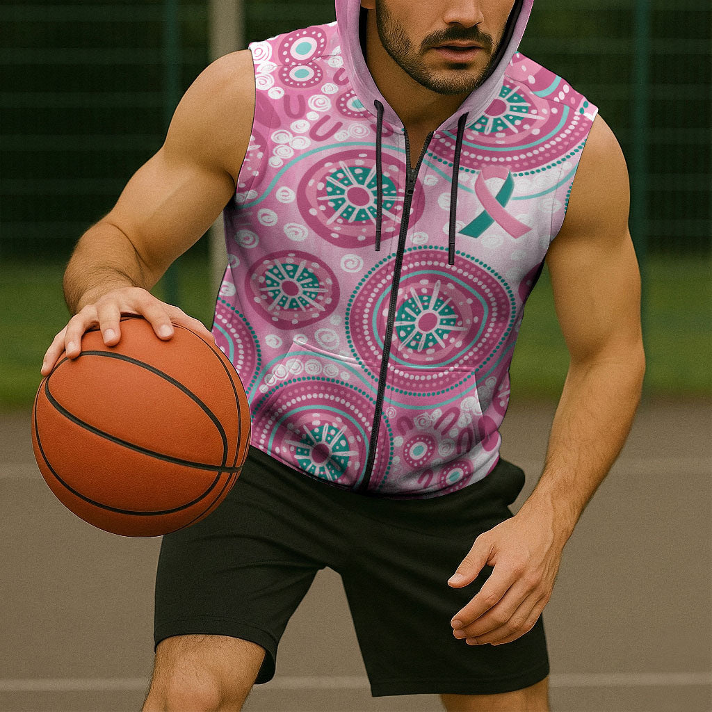Hereditary Breast Cancer Prevention Australia Indigenous Sleeveless Zip Hoodie Previvor