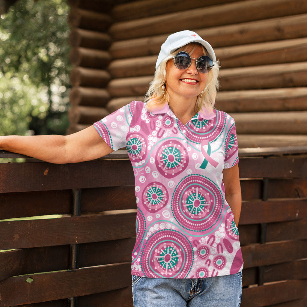 Hereditary Breast Cancer Prevention Australia Indigenous Women Polo Shirt Previvor