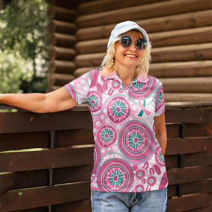 Hereditary Breast Cancer Prevention Australia Indigenous Women Polo Shirt Previvor