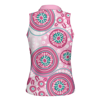 Hereditary Breast Cancer Prevention Australia Indigenous Women Sleeveless Polo Shirt Previvor